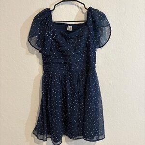 Abercrombie & Fitch Kids Navy Blue Polka Dot Kids Dress, Size 15/16